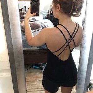 Open Back Black Tank